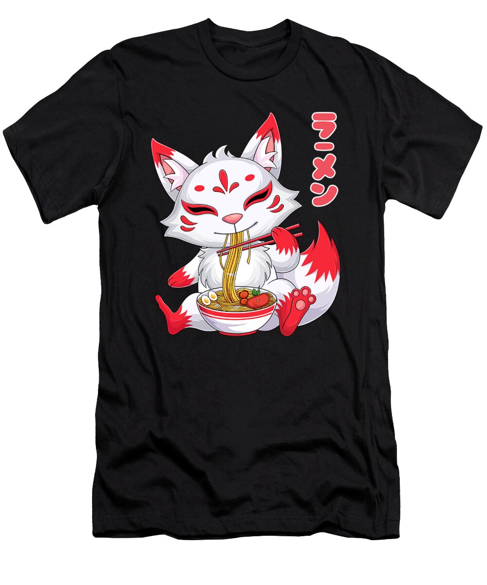 Kawaii Kitsune Ramen Noodles Japanese Anime Noodle Soup Ardi Ancah T-Shirt
