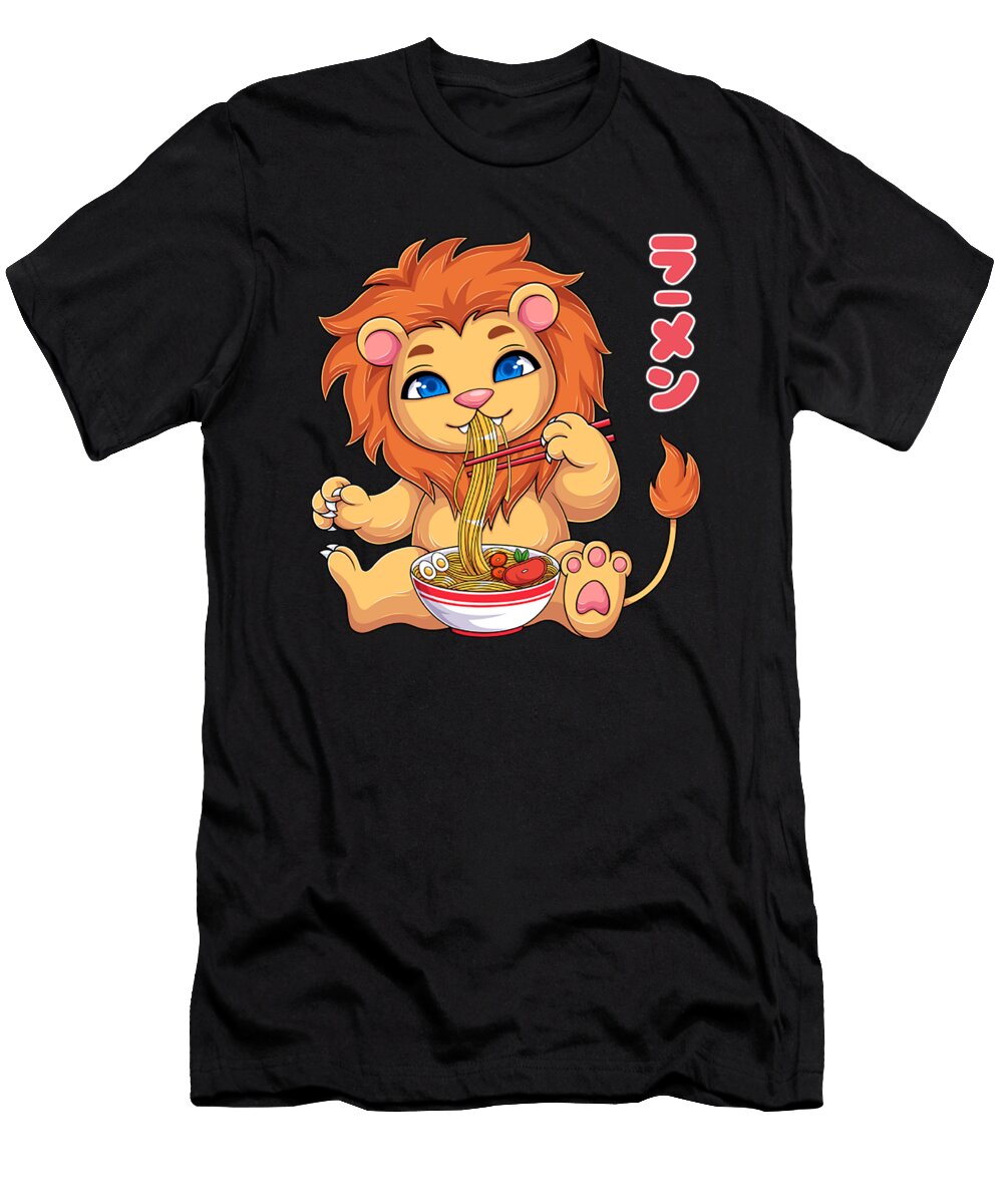 Kawaii Lion Ramen Noodles Japanese Anime Noodle Soup Ardi Ancah T-Shirt