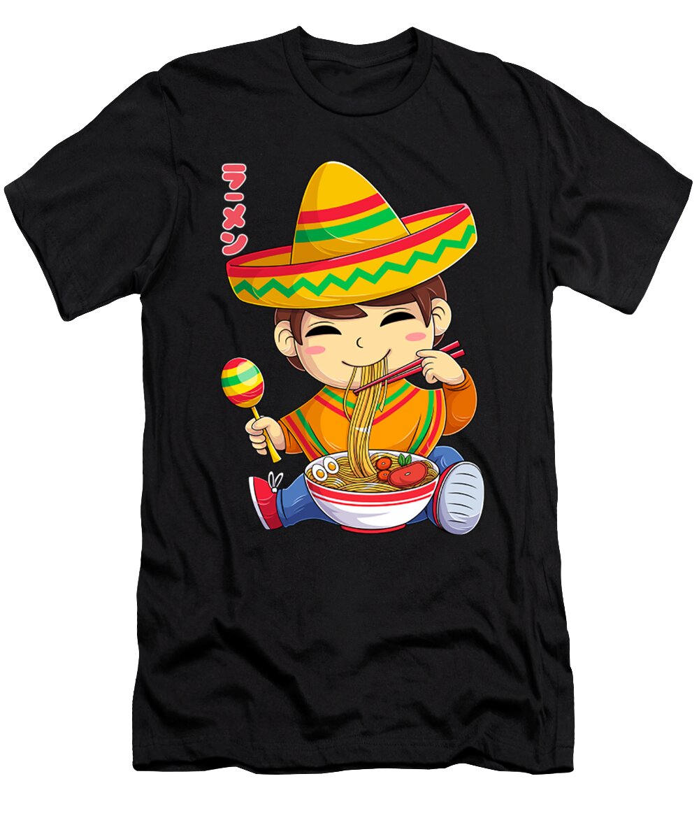 Kawaii Mexican Boy Ramen Noodles Japanese Anime Noodle Soup Ardi Ancah T-Shirt