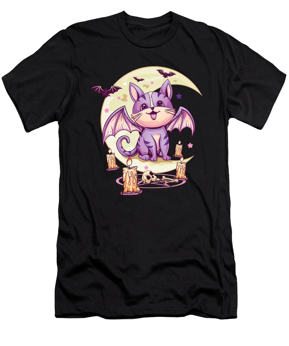 Kawaii Pastel Goth Cute Creepy Cat Vaporwave Menhera Nu Goth Ardi Ancah T-Shirt