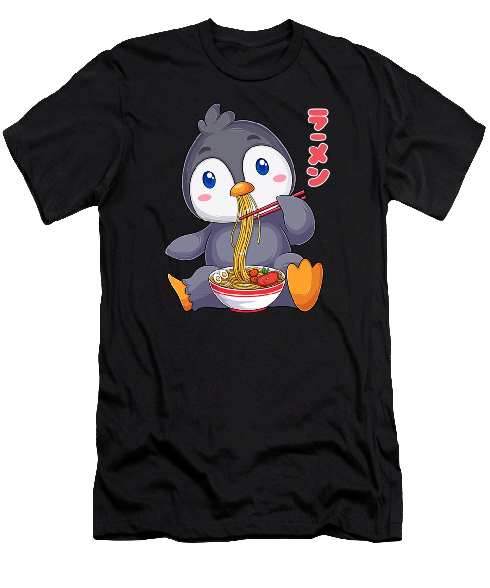 Kawaii Penguin Ramen Noodles Japanese Anime Noodle Soup Aril Sahril T-Shirt