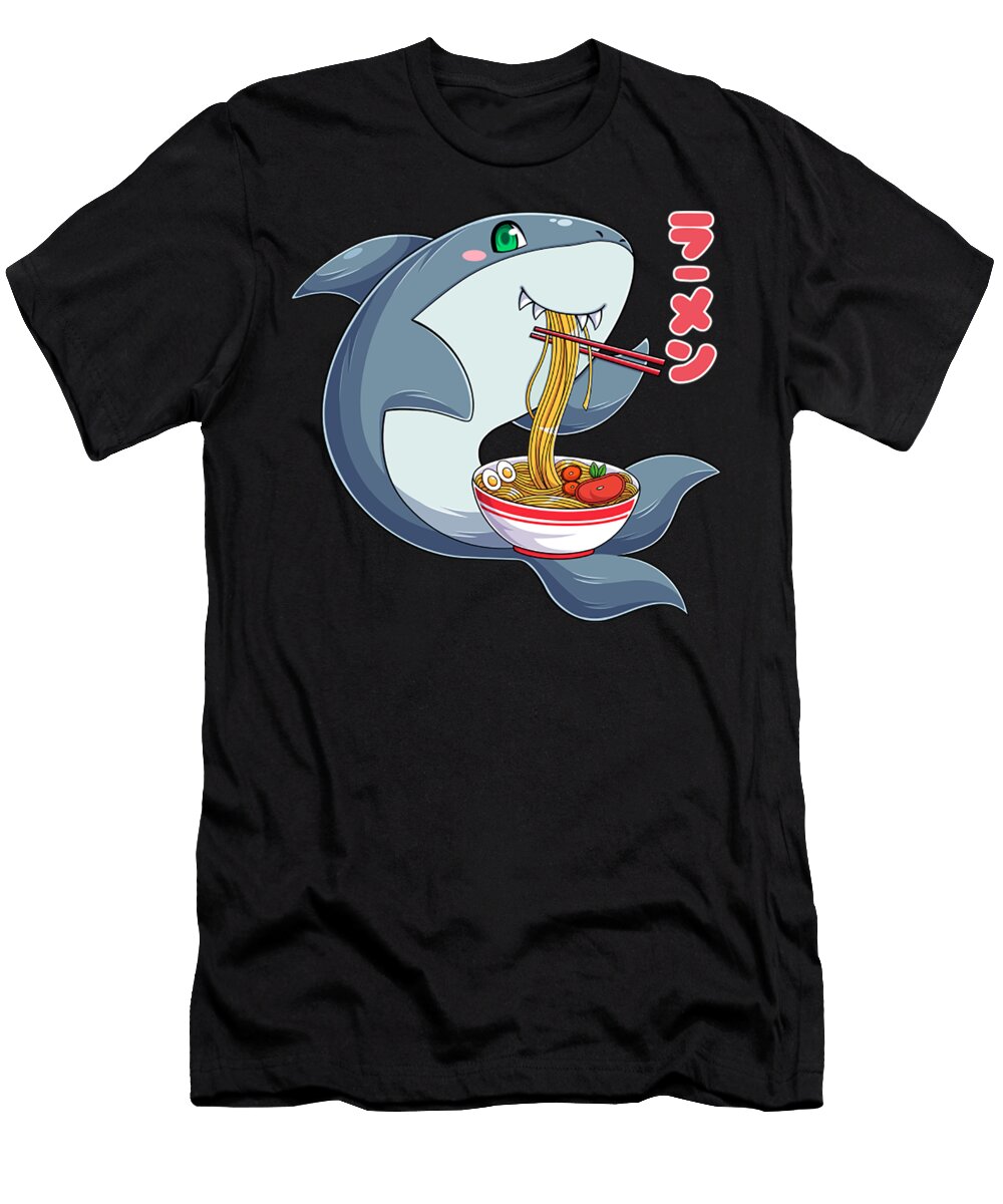 Kawaii Shark Ramen Noodles Japanese Anime Noodle Soup Aril Sahril T-Shirt