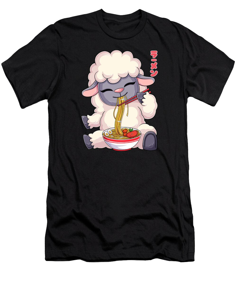 Kawaii Sheep Ramen Noodles Japanese Anime Noodle Soup Aril Sahril T-Shirt