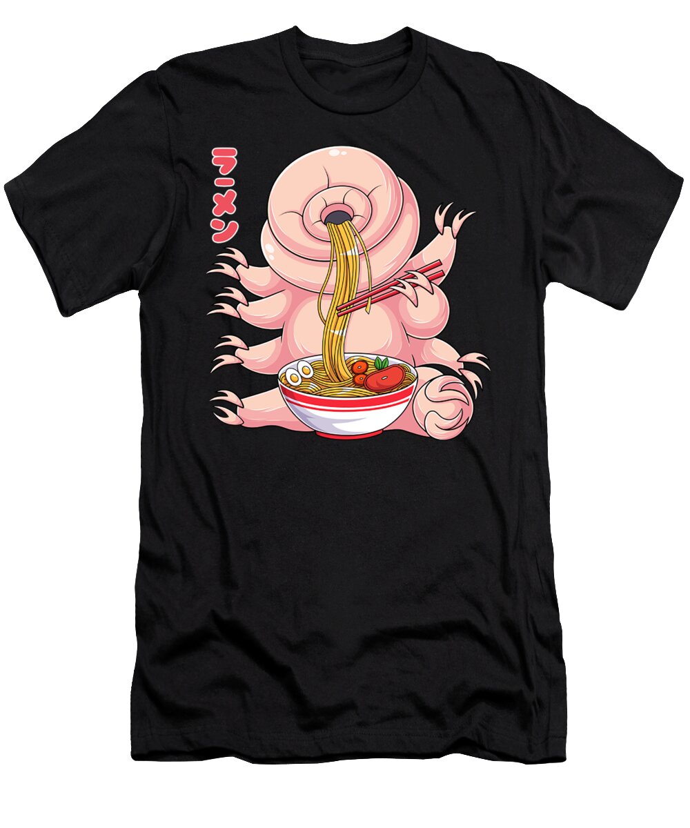 Kawaii Tardigrade Ramen Noodles Japanese Anime Noodle Soup Aril Sahril T-Shirt