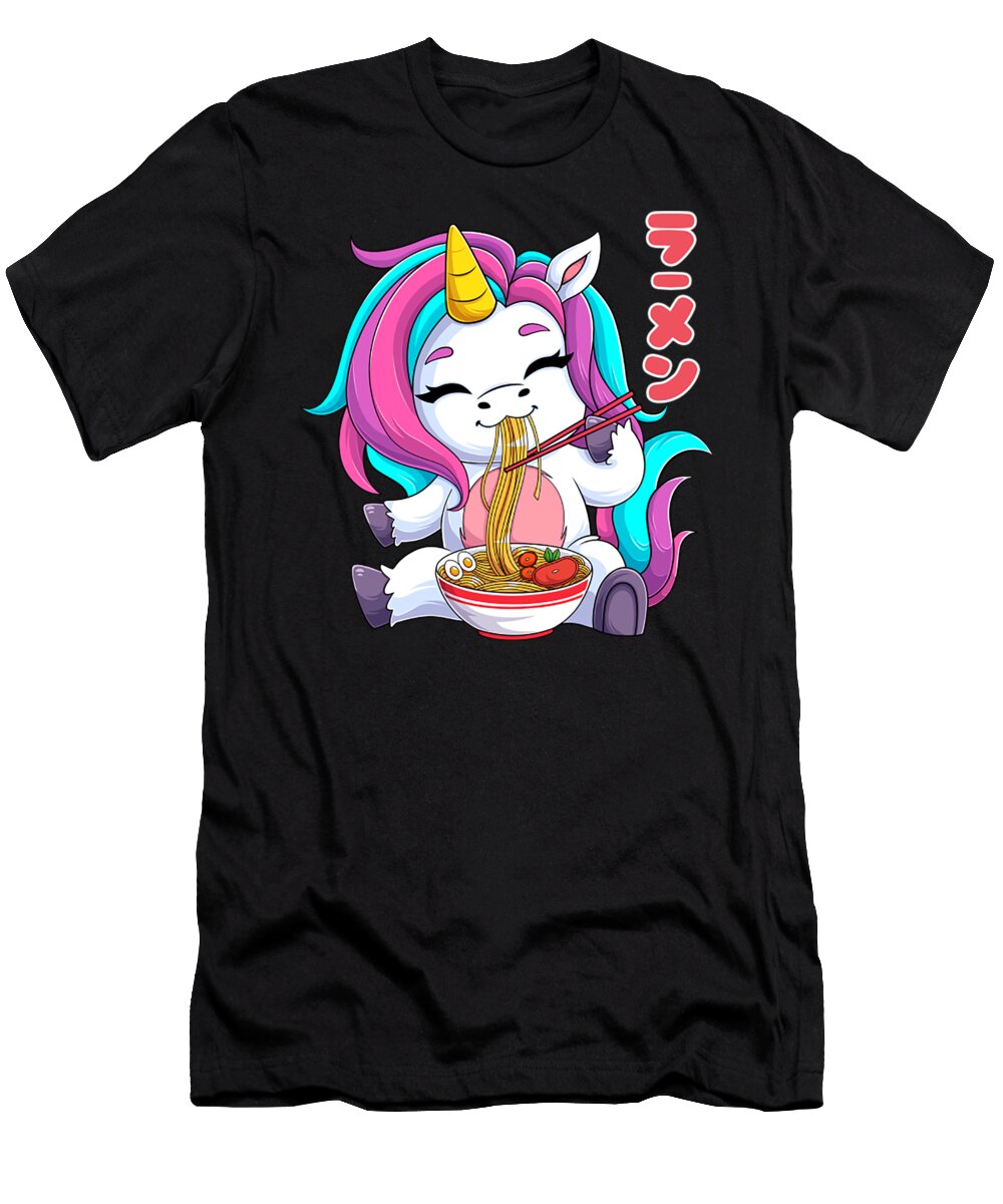 Kawaii Unicorn Ramen Noodles Japanese Anime Noodle Soup Aril Sahril T-Shirt
