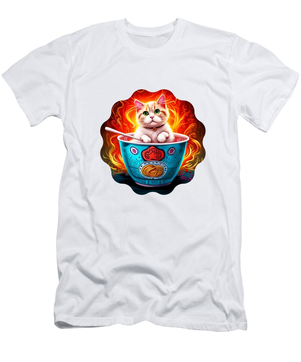 Kawaii Vintage Japanese Ramen Cat Genxarts T-Shirt