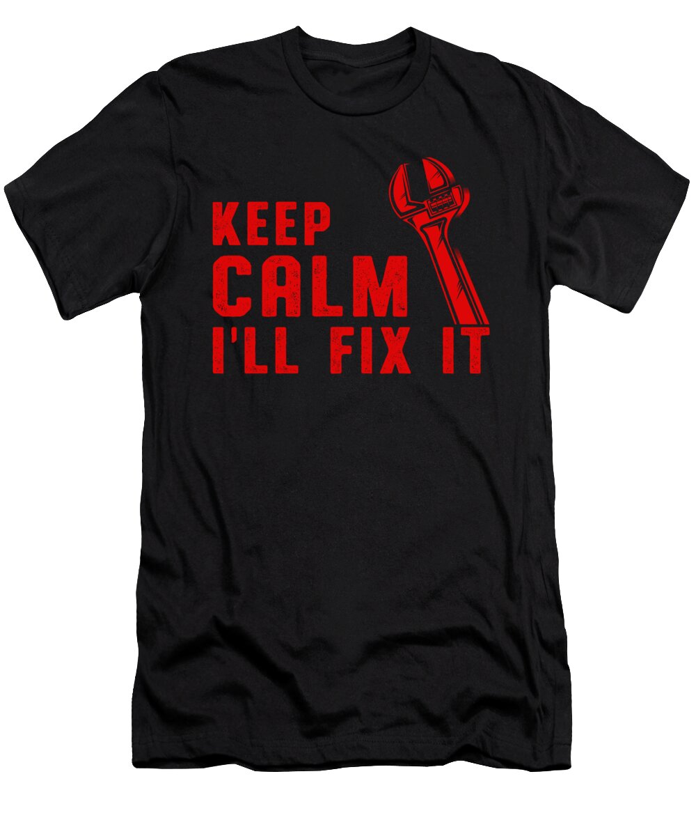 Keep Calm Auto Mechanic Wrench Garage Workshop Gift Thomas Larch T-Shirt
