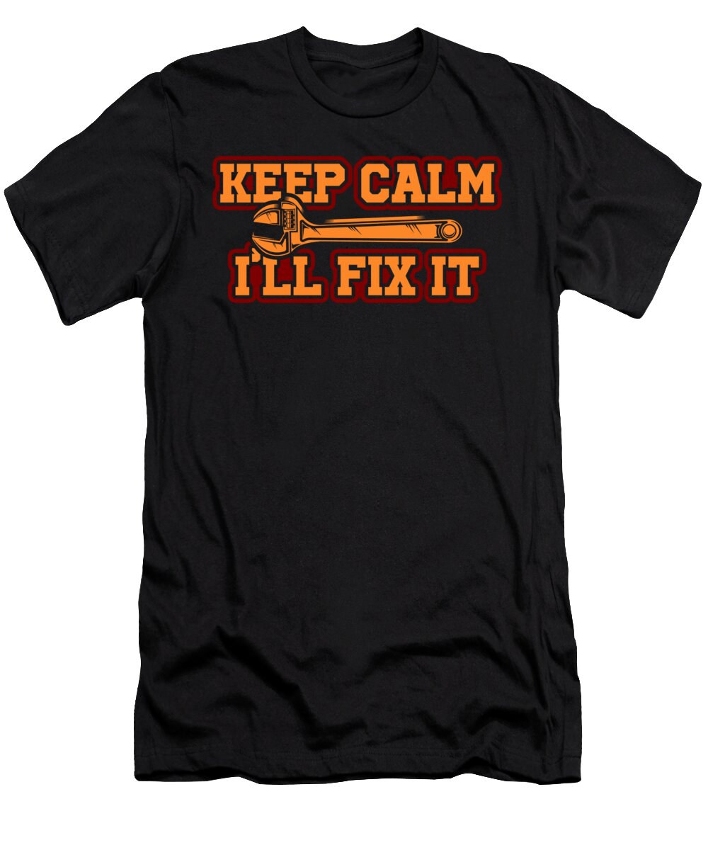 Keep Calm Wrench Garage Workshop Auto Mechanic Gift Thomas Larch T-Shirt