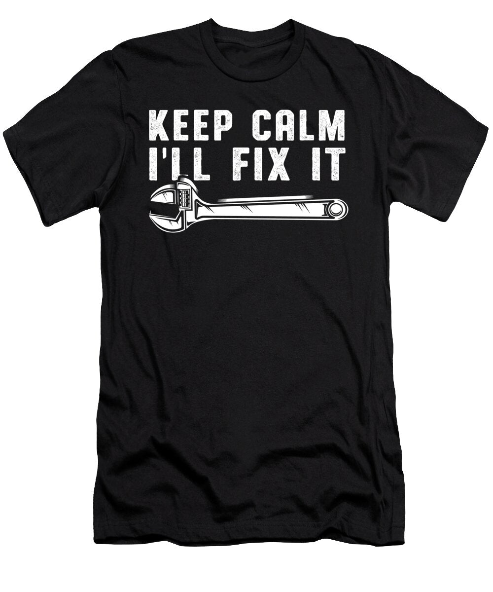 Keep Calm Wrench Garage Workshop Car Mechanic Gift Thomas Larch T-Shirt