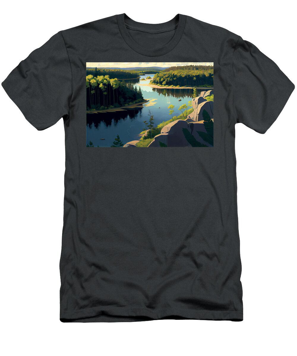 Kenogami River Ontario Canada in a Jack Kirby By Asar Studios Celestial Images T-Shirt