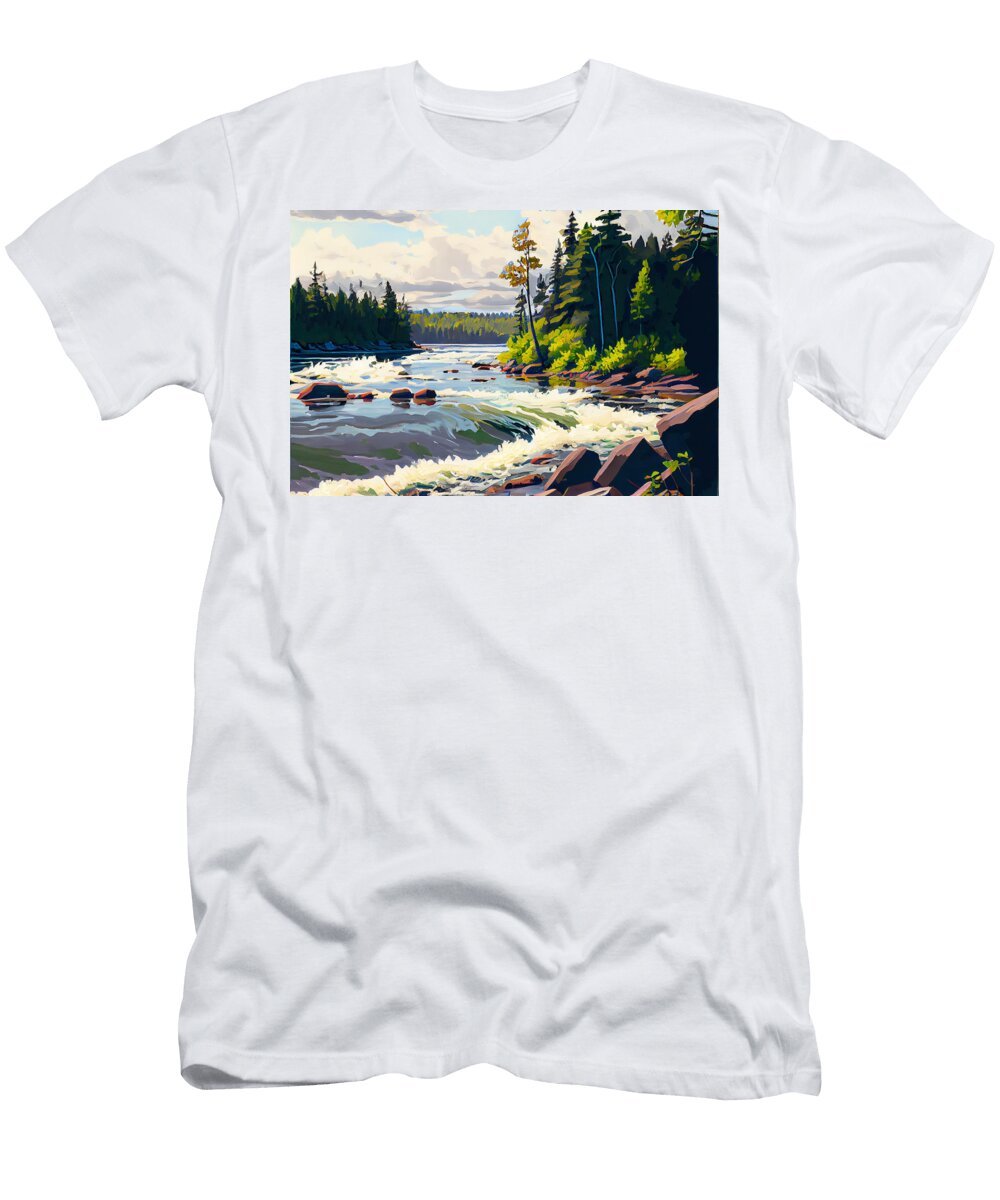 Kenogami River Ontario Canada in a Jack Kirby S By Asar Studios Celestial Images T-Shirt
