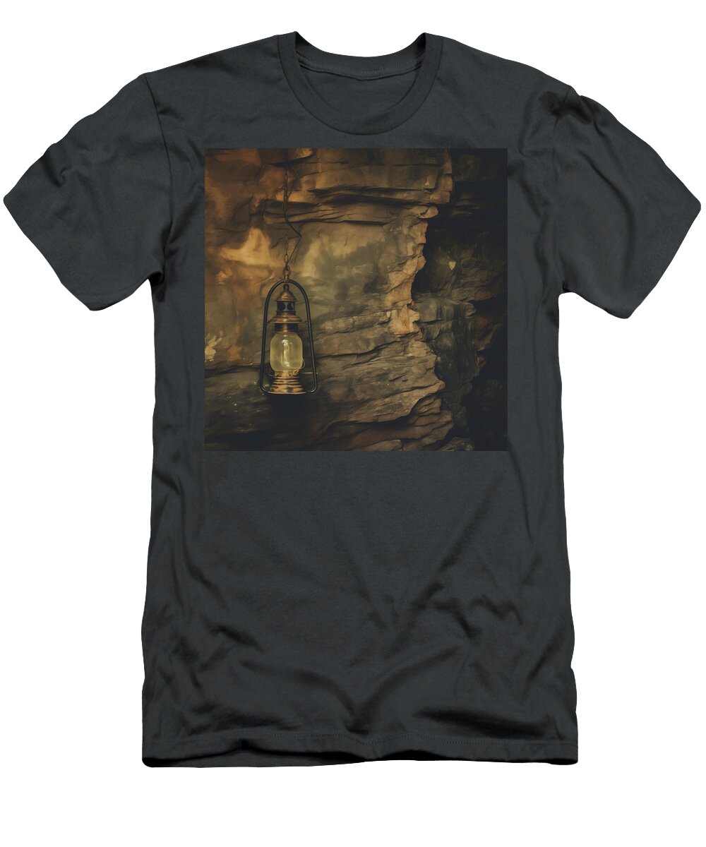Kerosene Lantern Hanging on Cave Wall Yo Pedro T-Shirt