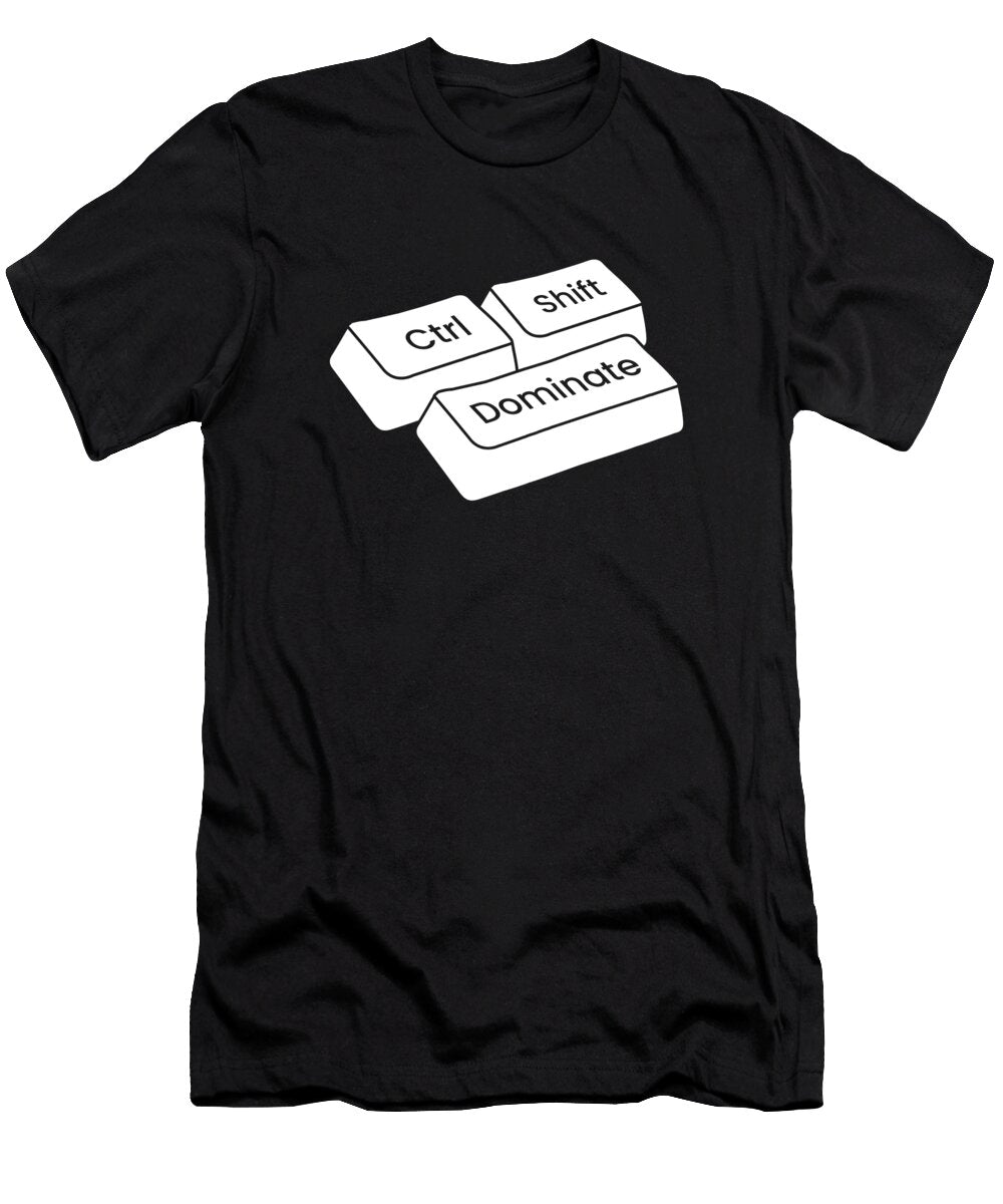 Keyboard Shortcuts Video Games Gamer Gaming Ctrl Alt Defeat Crazy Squirrel T-Shirt