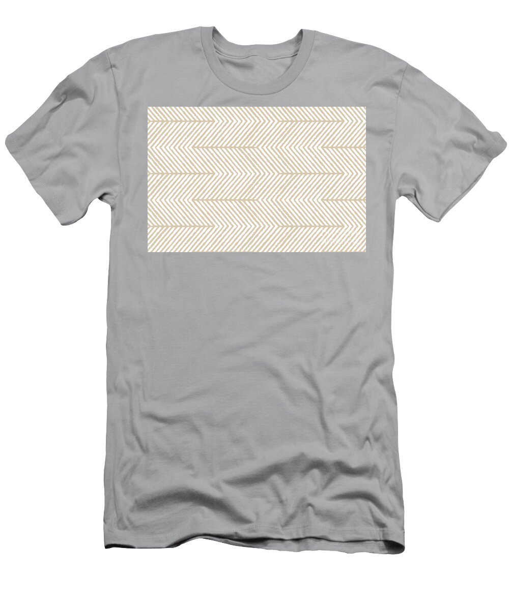 Khaki White Abstract Diagonal Chevron Stripe Pattern Pairs Valspar 2023 Coty Holmes Cream 3004 10b Petite Patterns T-Shirt