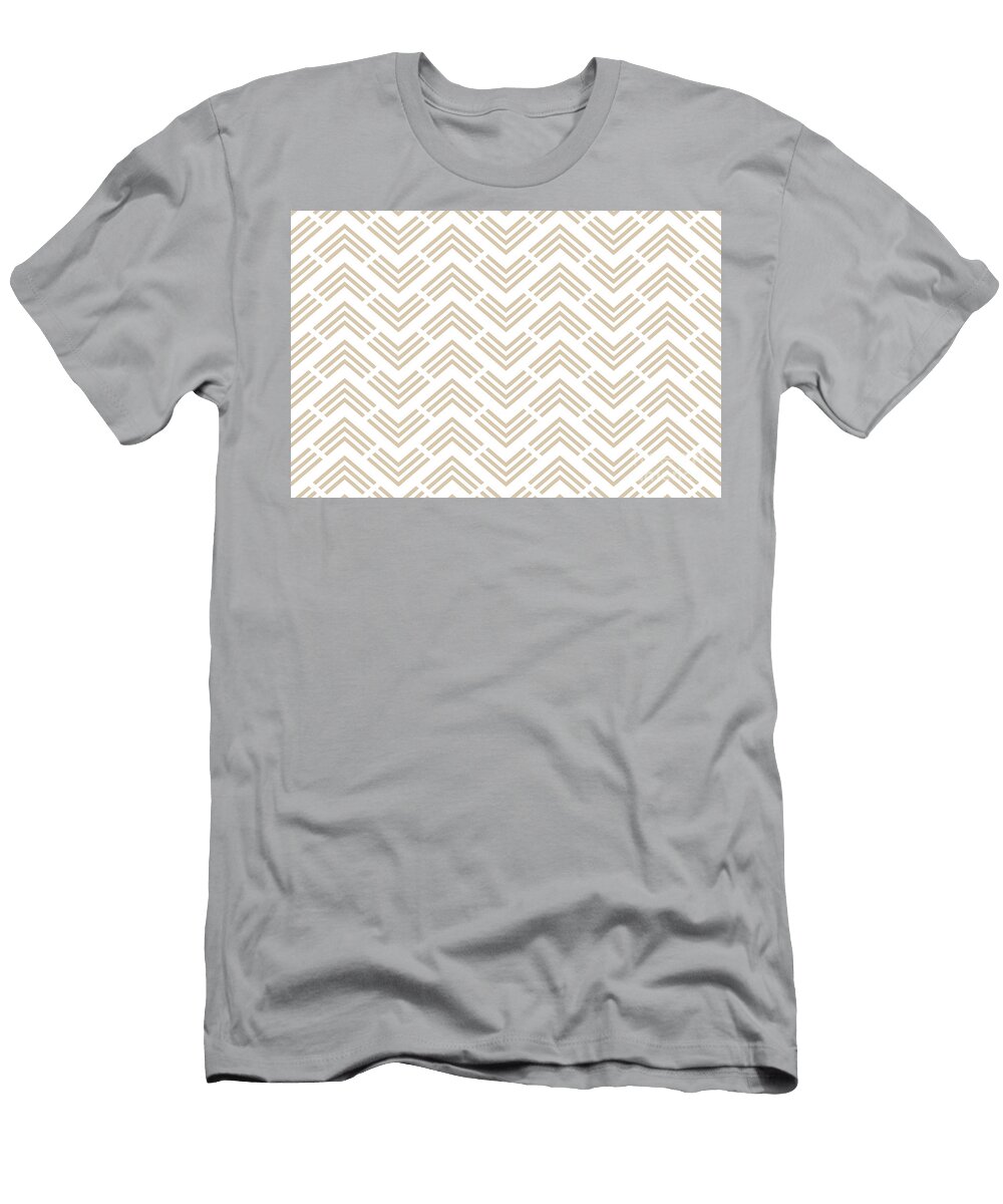 Khaki White Chevron Rhombus Pattern Pairs Valspar 2023 Coty Holmes Cream 3004 10b Petite Patterns T-Shirt