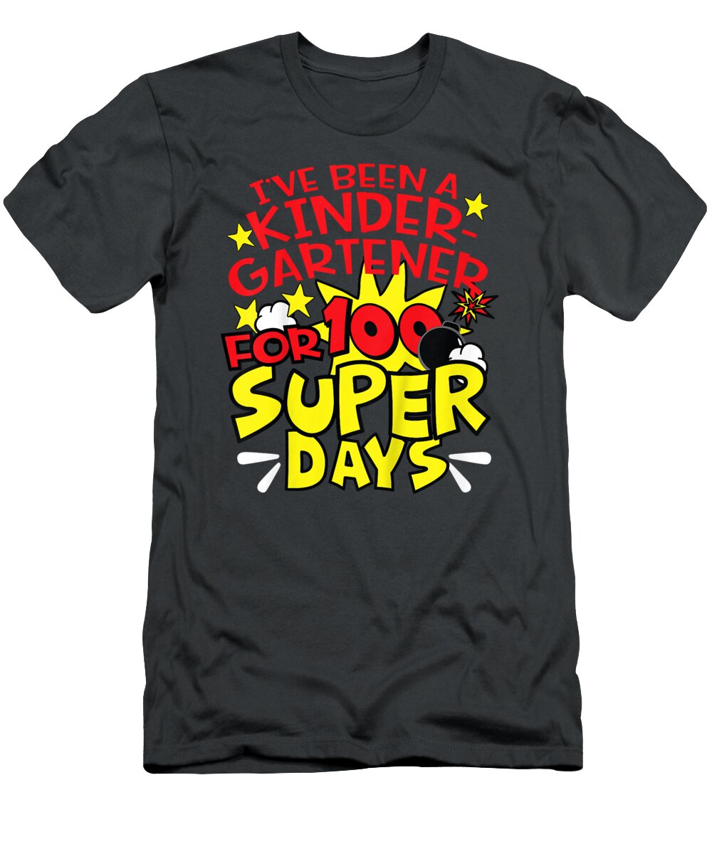 Kids 100 Days of School Kindergarten Superhero for Kids Demic Mario T-Shirt