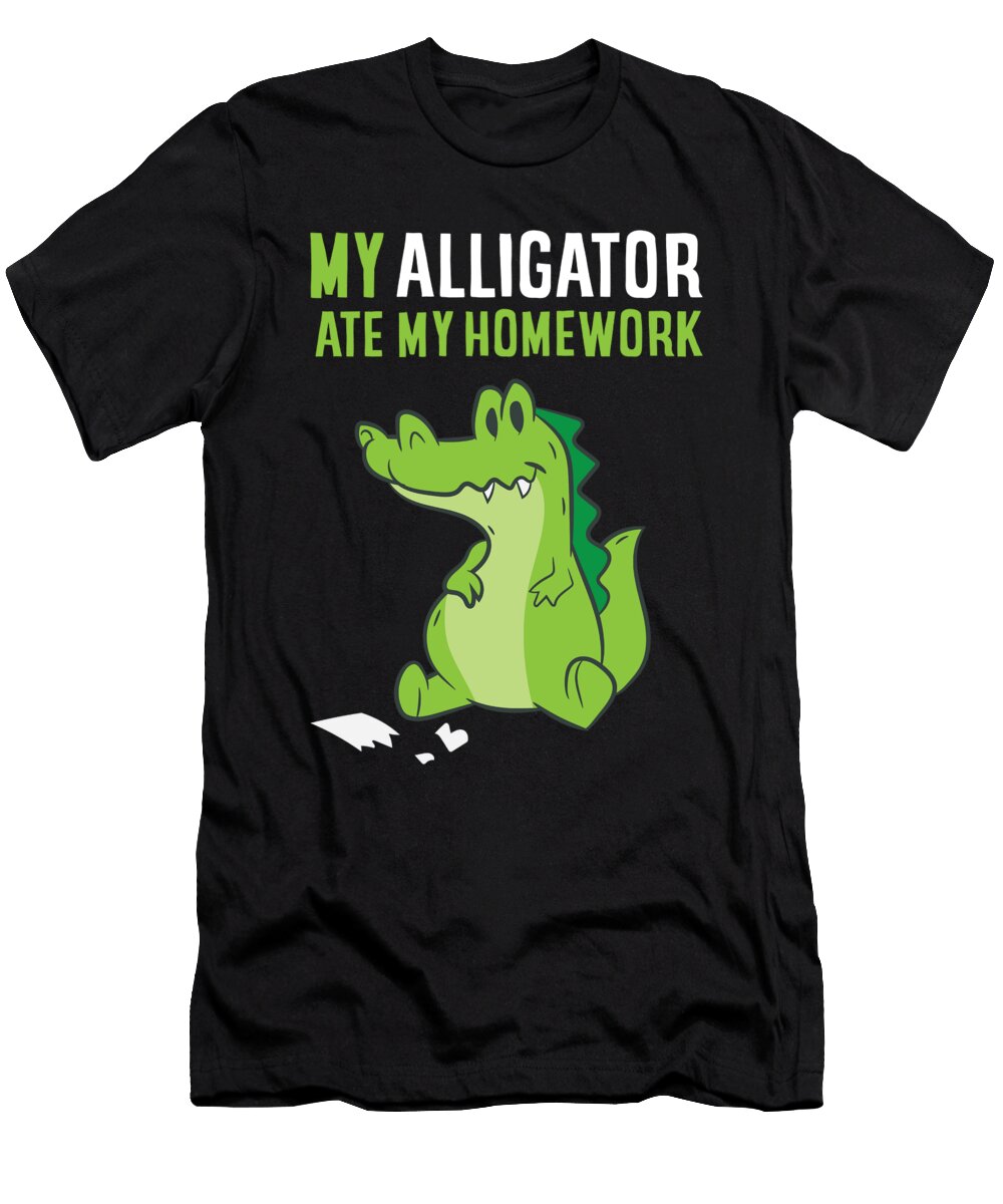 Kids School Homework Alligator Ate My Homework Eq Designs T-Shirt