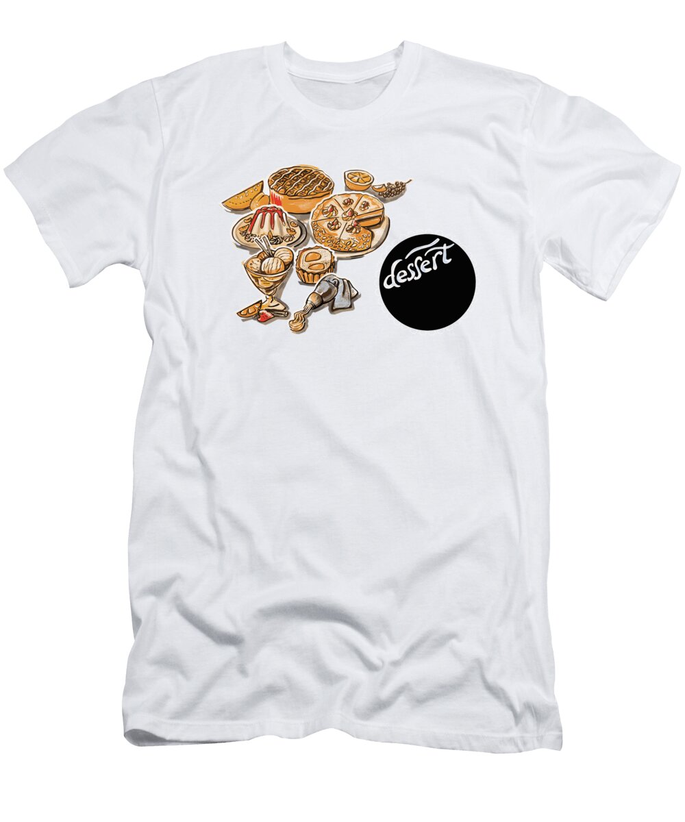 Kitchen Illustration of Menu of Desserts Ariadna De Raadt T-Shirt