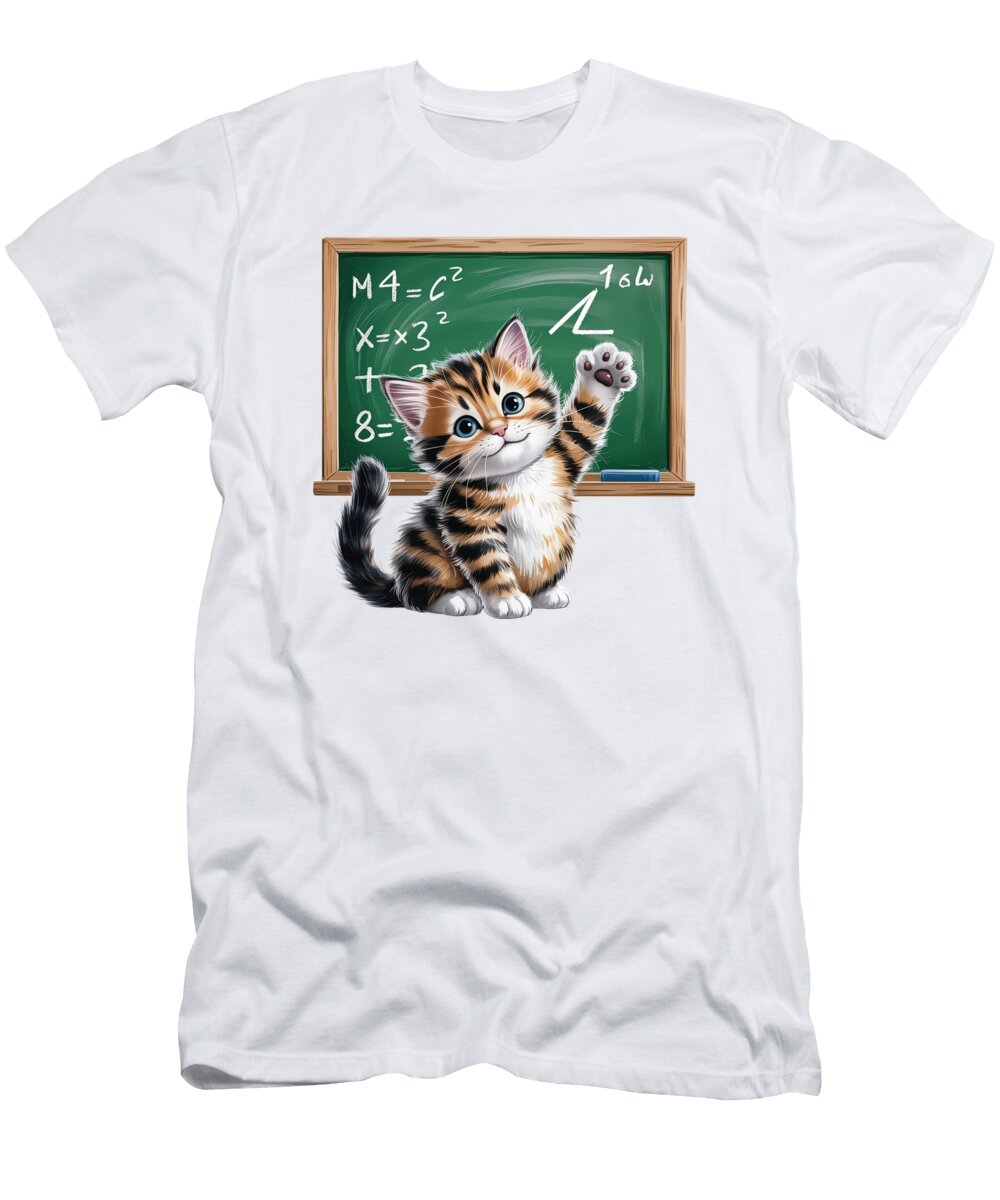 Kitten Teaching Math Joanna Redesiuk T-Shirt