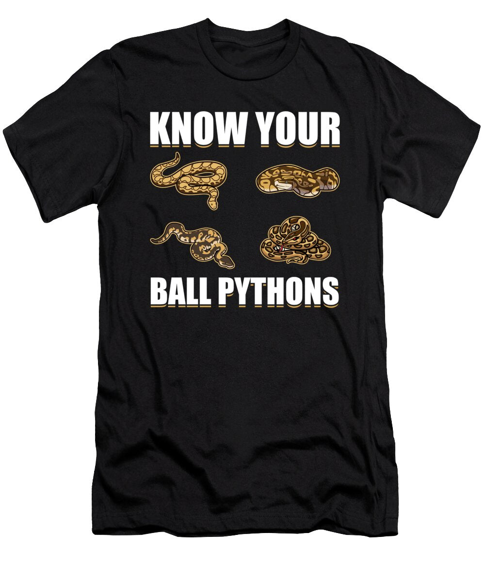 Know Your Ball Pythons Snake Boa Pet Reptile Florian Dold Art T-Shirt