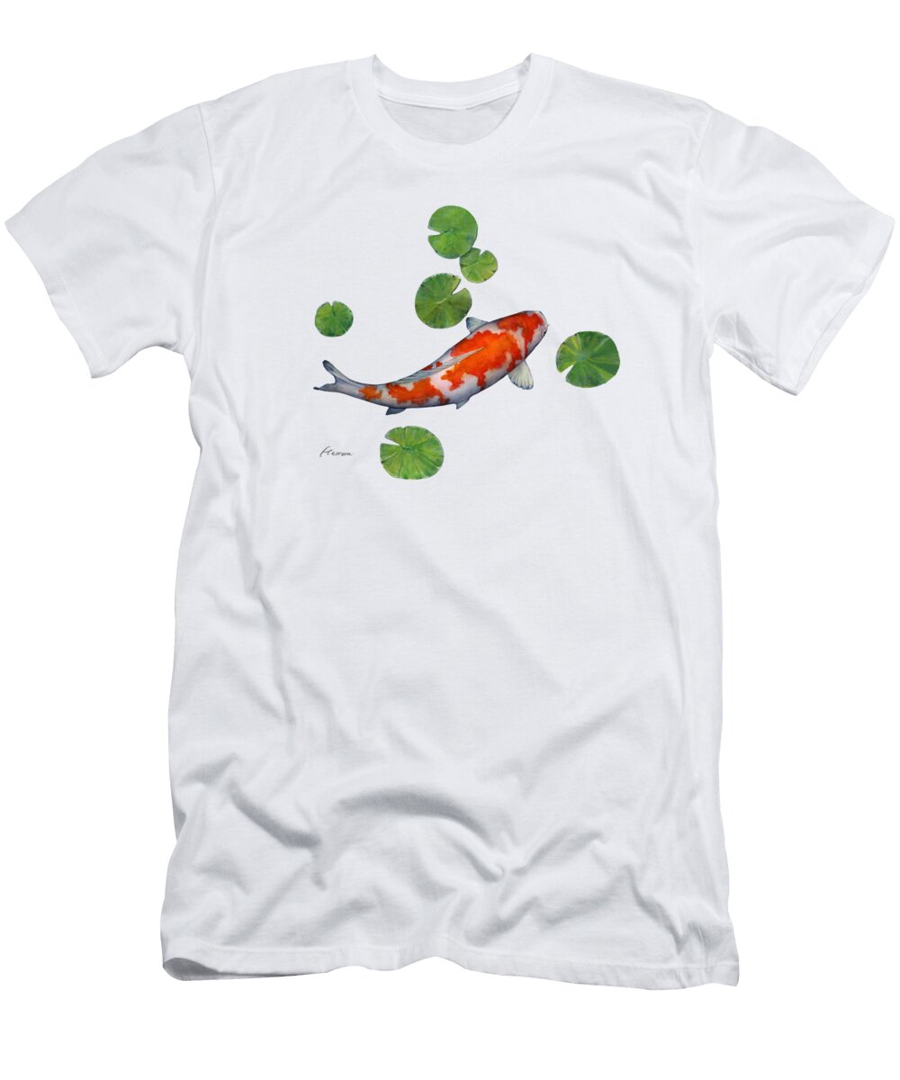 Koi Pond Solid Background Hailey E Herrera T-Shirt