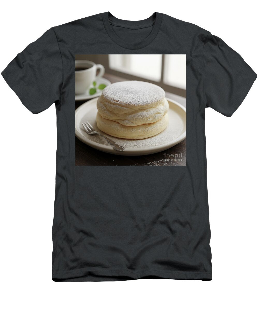 Kp428 Fluffy Pancakes on a White Plate Walter Paul Bebirian T-Shirt