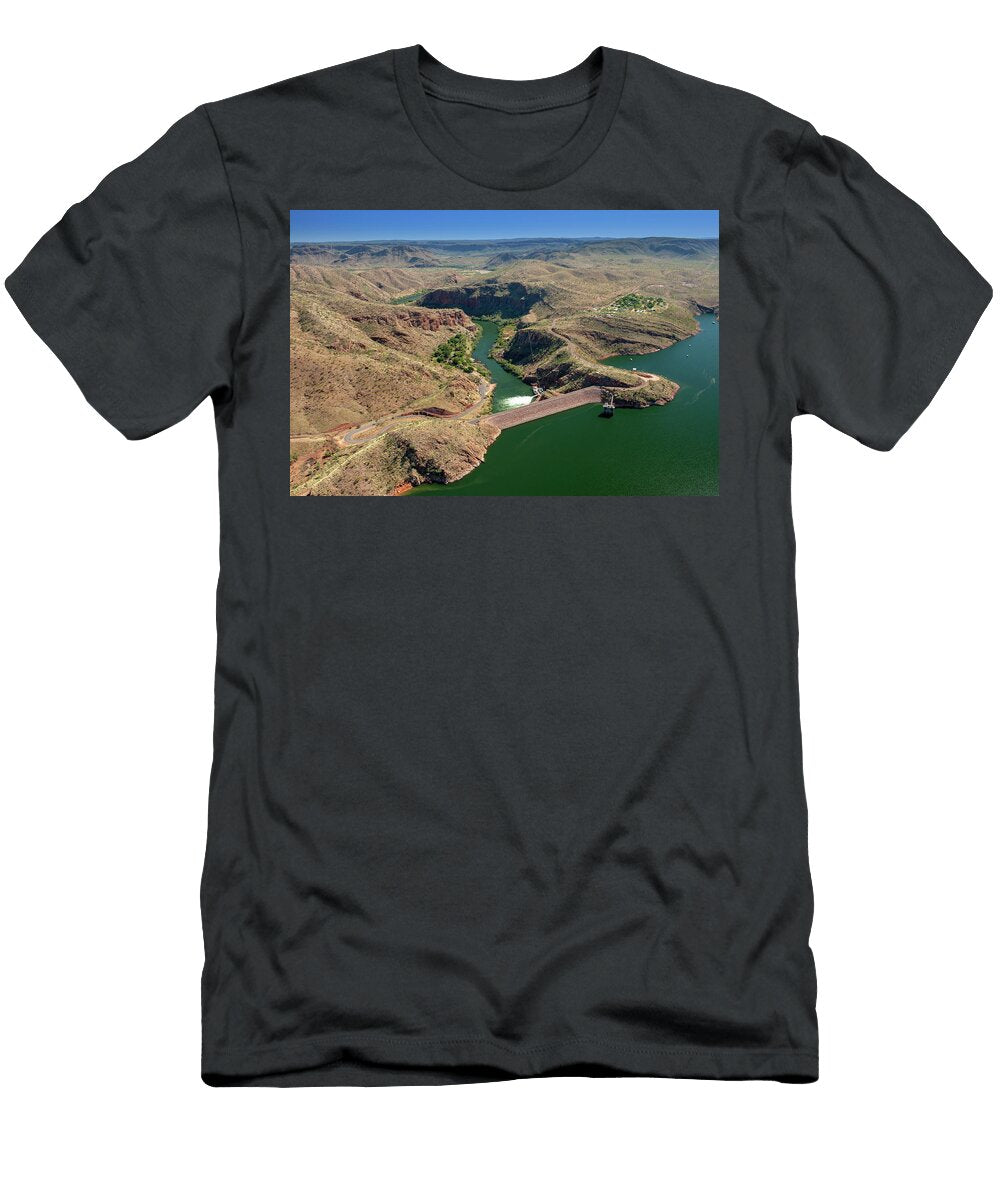 Lake Argyle Reservoir Dam Wall and Outflow Aerial View Steven David Miller Natureplcom T-Shirt