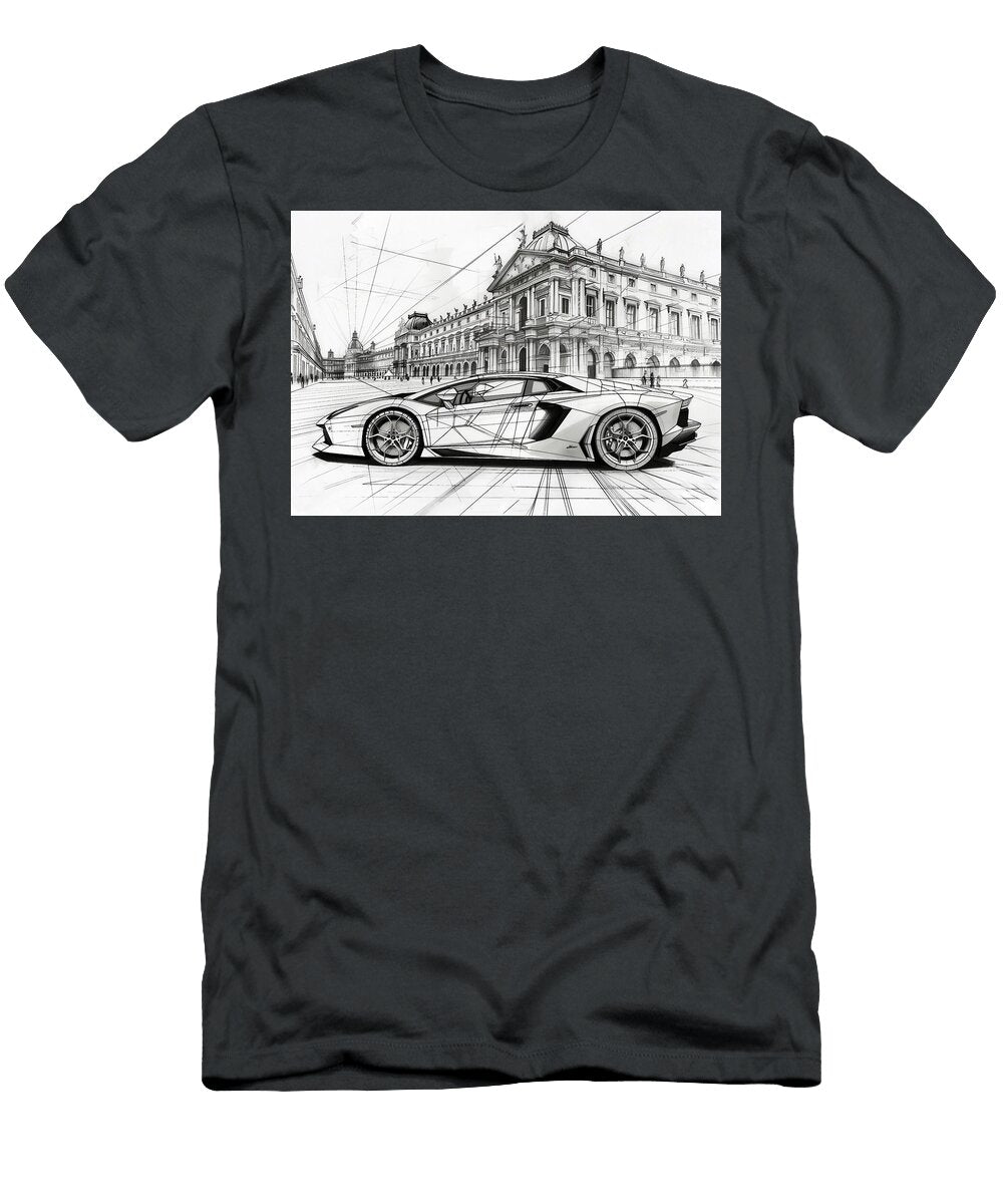 Lamborghini Aventador Drawing Luxury Sports Lamborghini Aventador Sketch Cortez Schinner T-Shirt