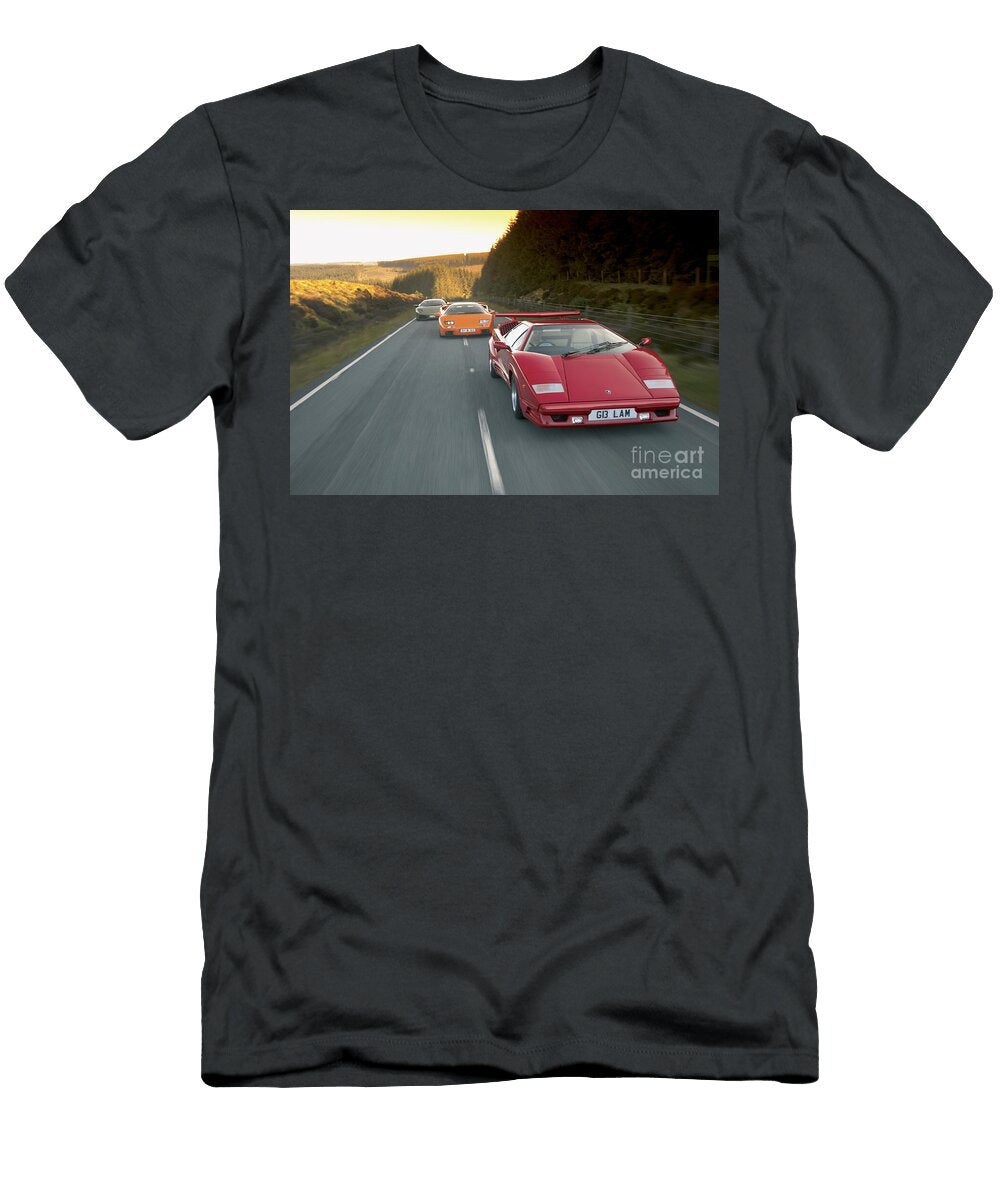 Lamborghini Countach 5000 Quattrovalvole V12 Lamborghini Diablo Vt V12 Lamborghini Murcielago V12 Vladyslav Shapovalenko T-Shirt