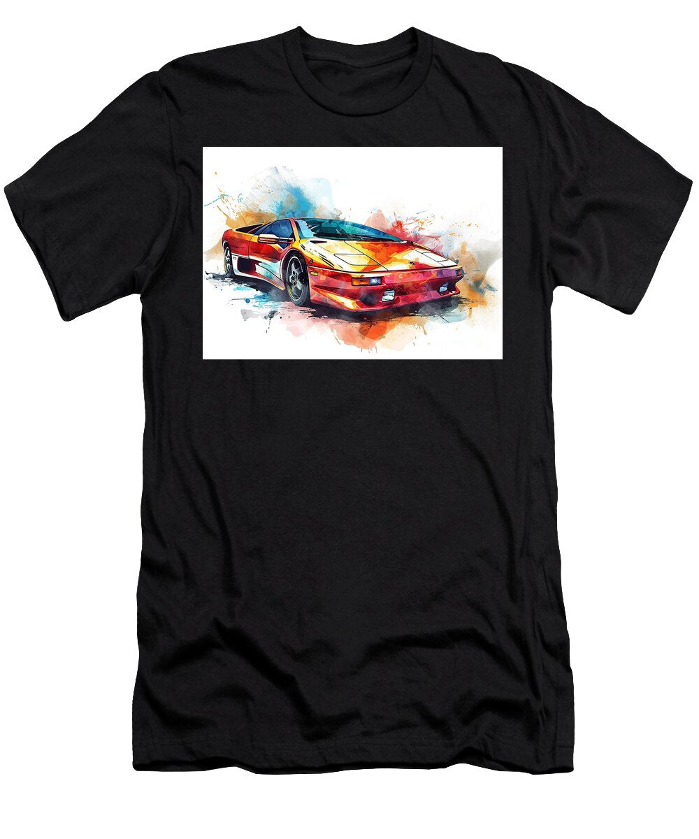 Lamborghini Diablo Auto Vibrant Colors Clark Leffler T-Shirt