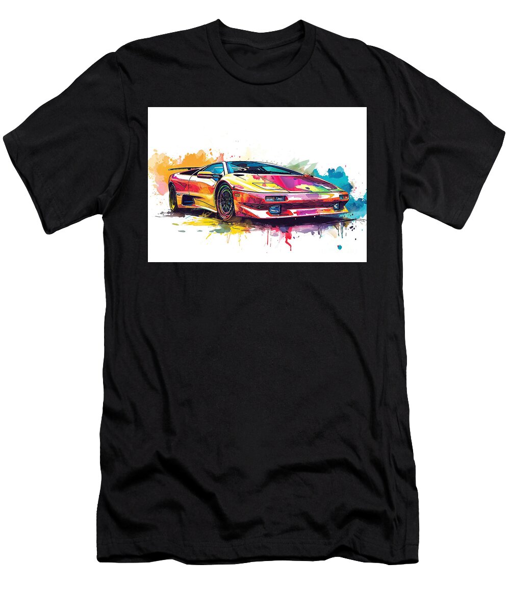 Lamborghini Diablo Automotive Art Clark Leffler T-Shirt