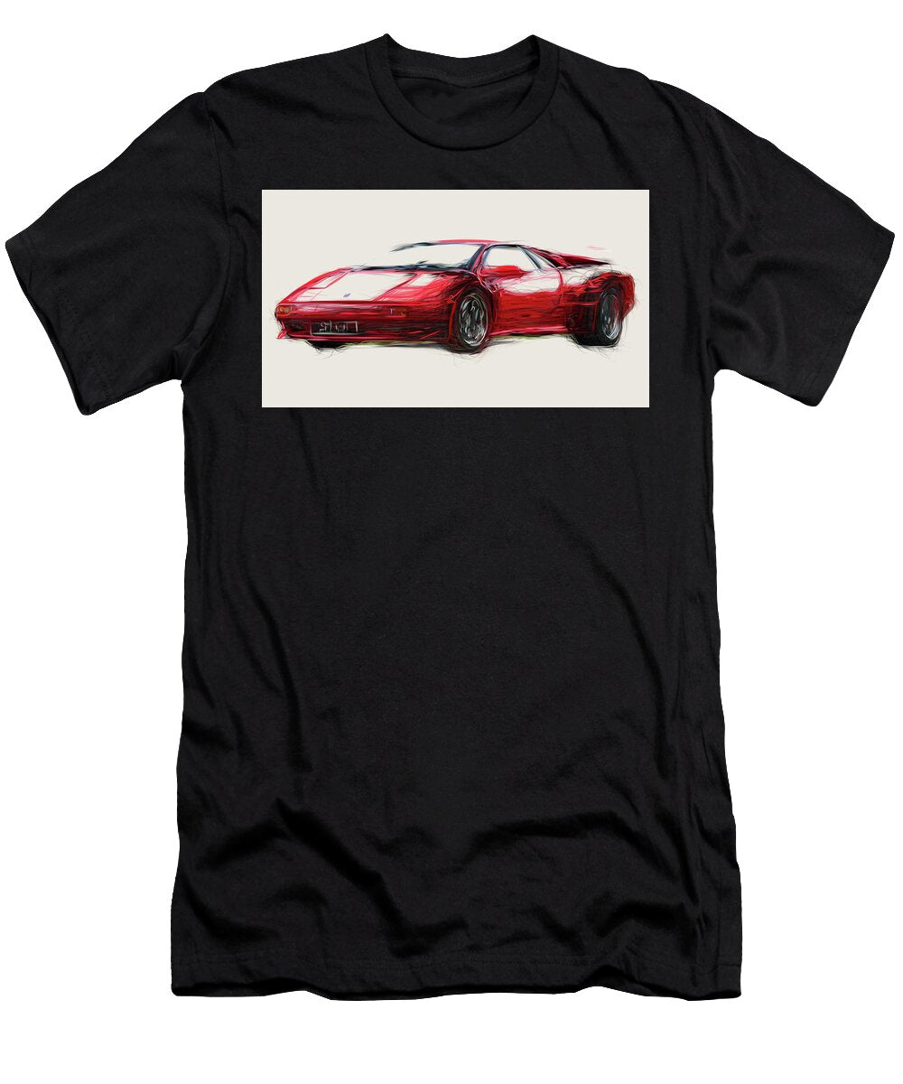 Lamborghini Diablo Drawing Carstoon Concept T-Shirt