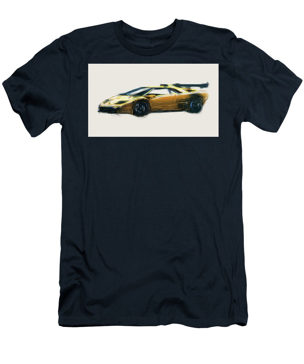 Lamborghini Diablo Gt R Car Drawing Carstoon Concept T-Shirt