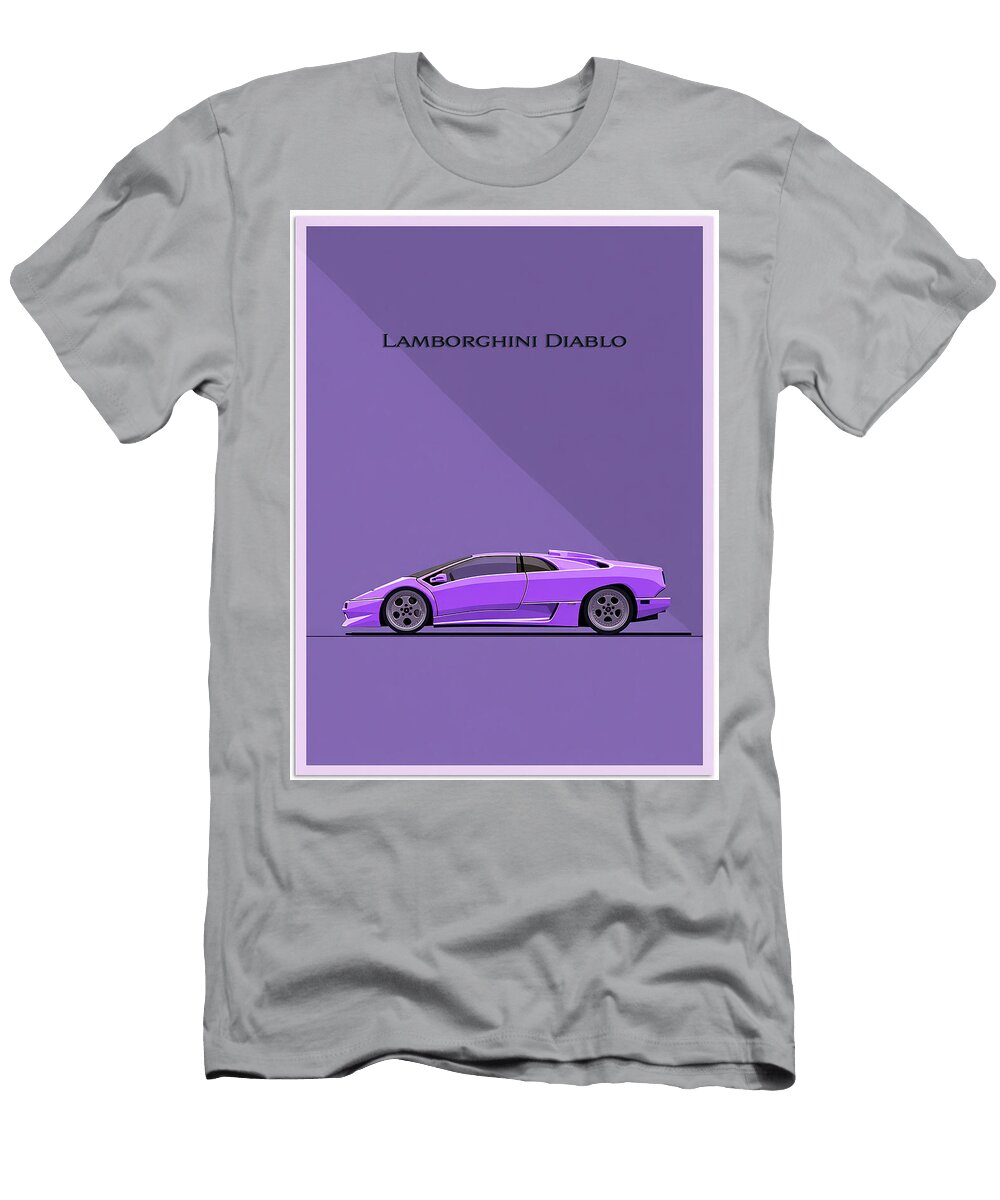 Lamborghini Diablo in Purple Kevin Walker and Pixel Reverie T-Shirt