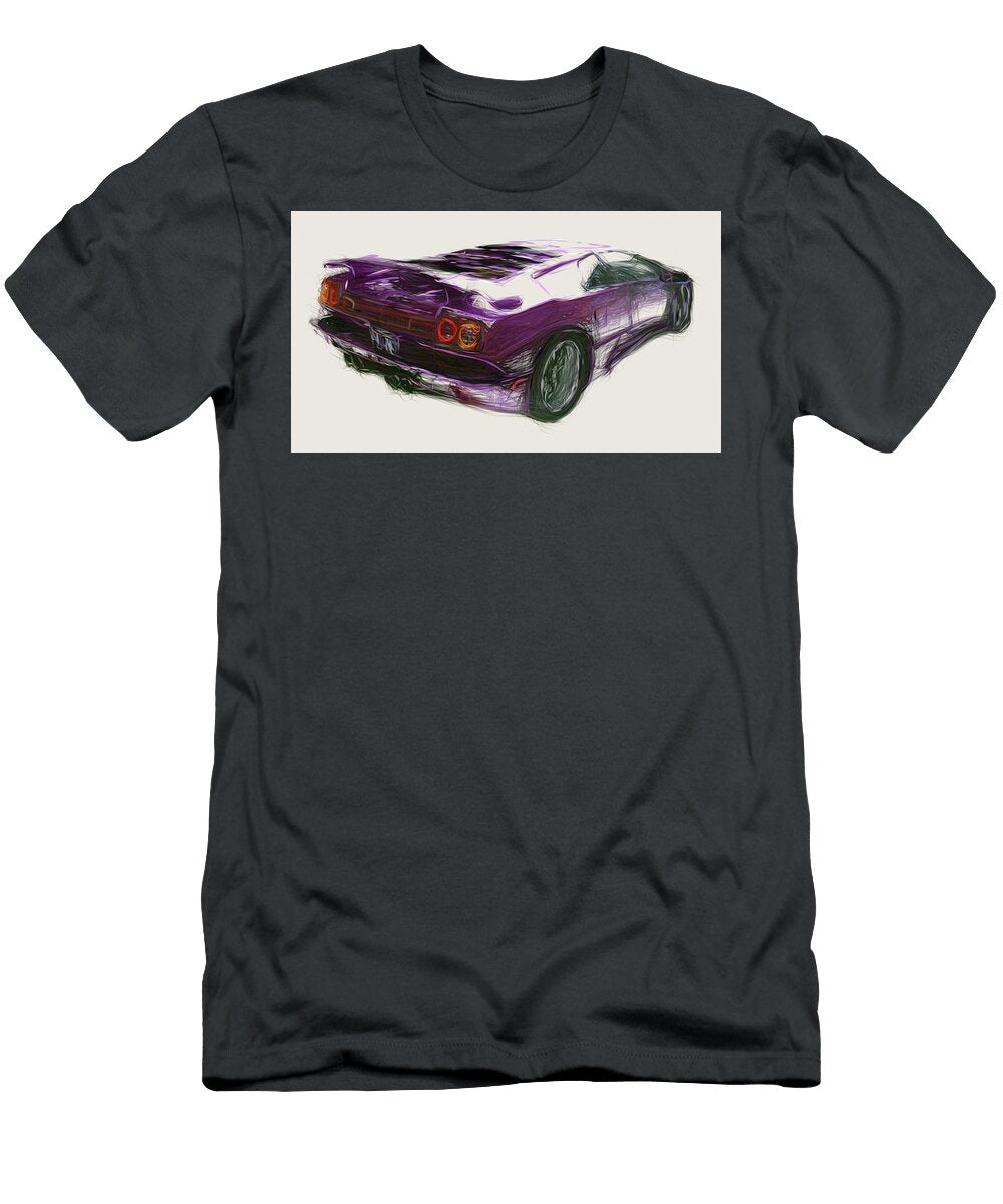Lamborghini Diablo Se30 Car Drawing Carstoon Concept T-Shirt