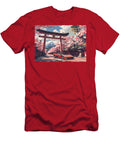 Lamborghini Diablo Se30 Red Sports Car Under Cherry Blossoms and Mountain View in Japan Destiney Sullivan T-Shirt