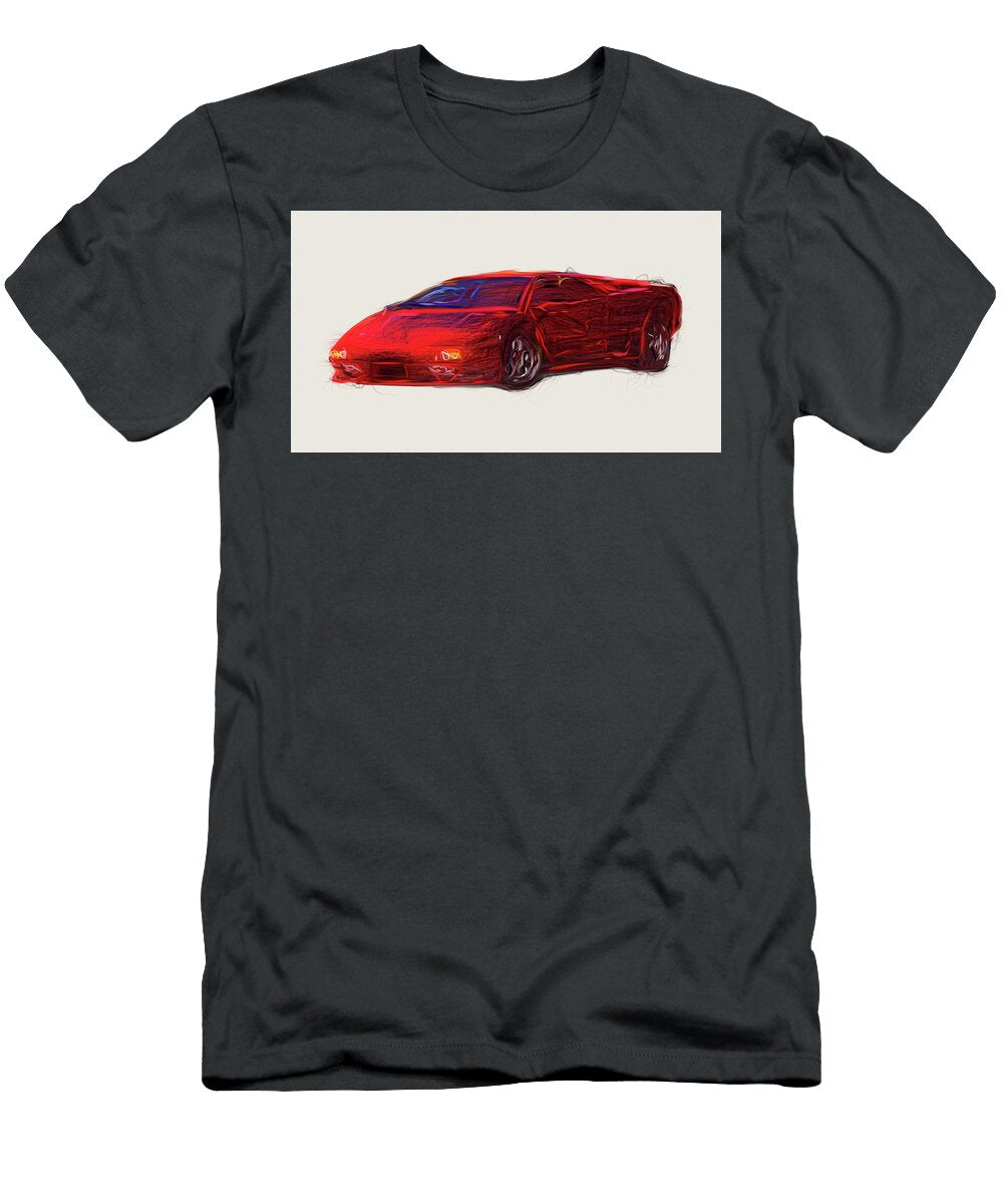 Lamborghini Diablo Vt Drawing Carstoon Concept T-Shirt