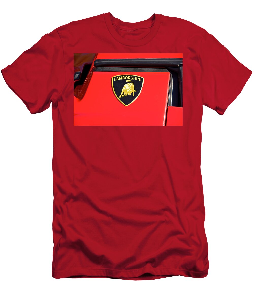 Lamborghini Shield on Black Dave Koontz T-Shirt