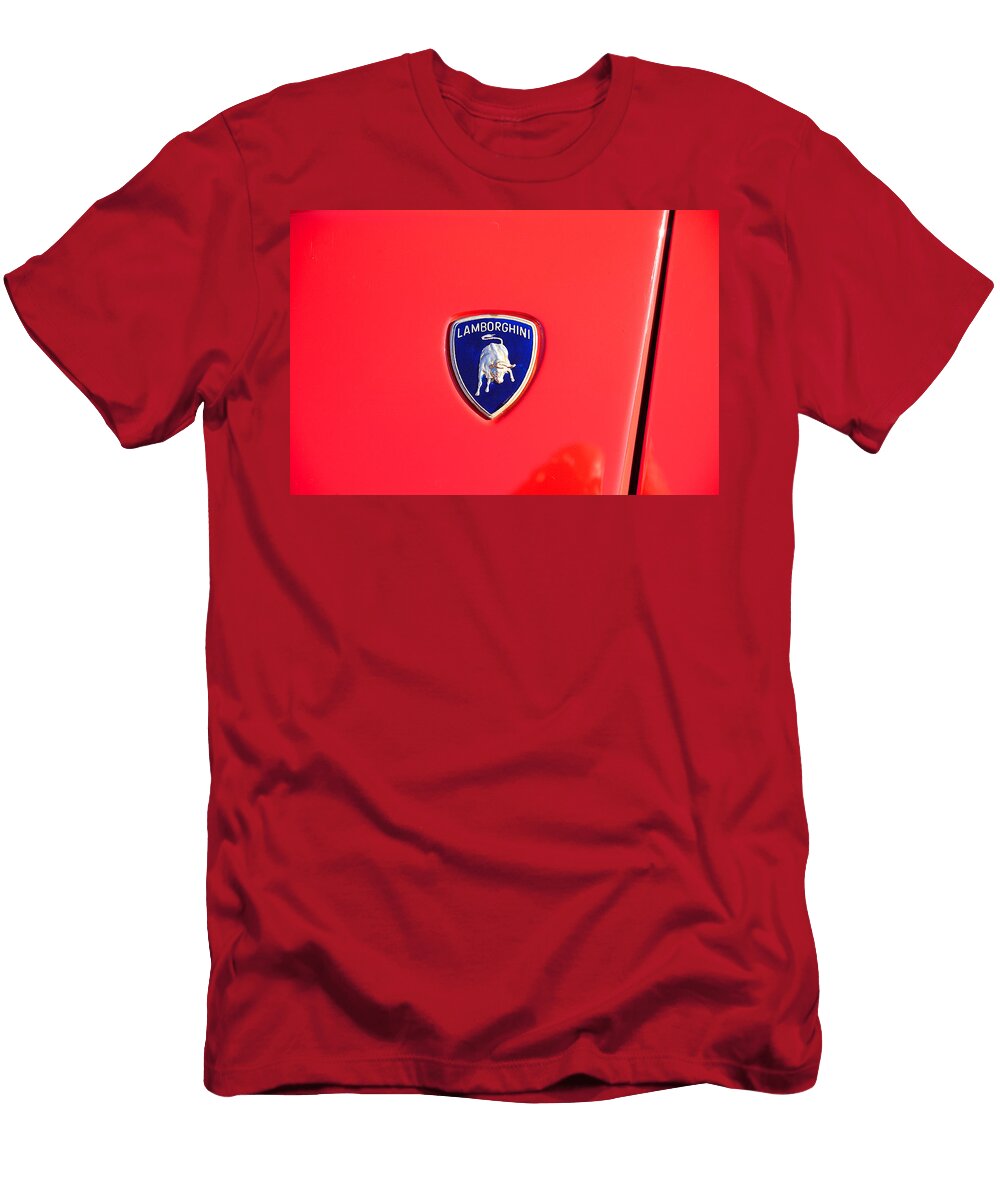 Lamborgini Shield on Blue Dave Koontz T-Shirt