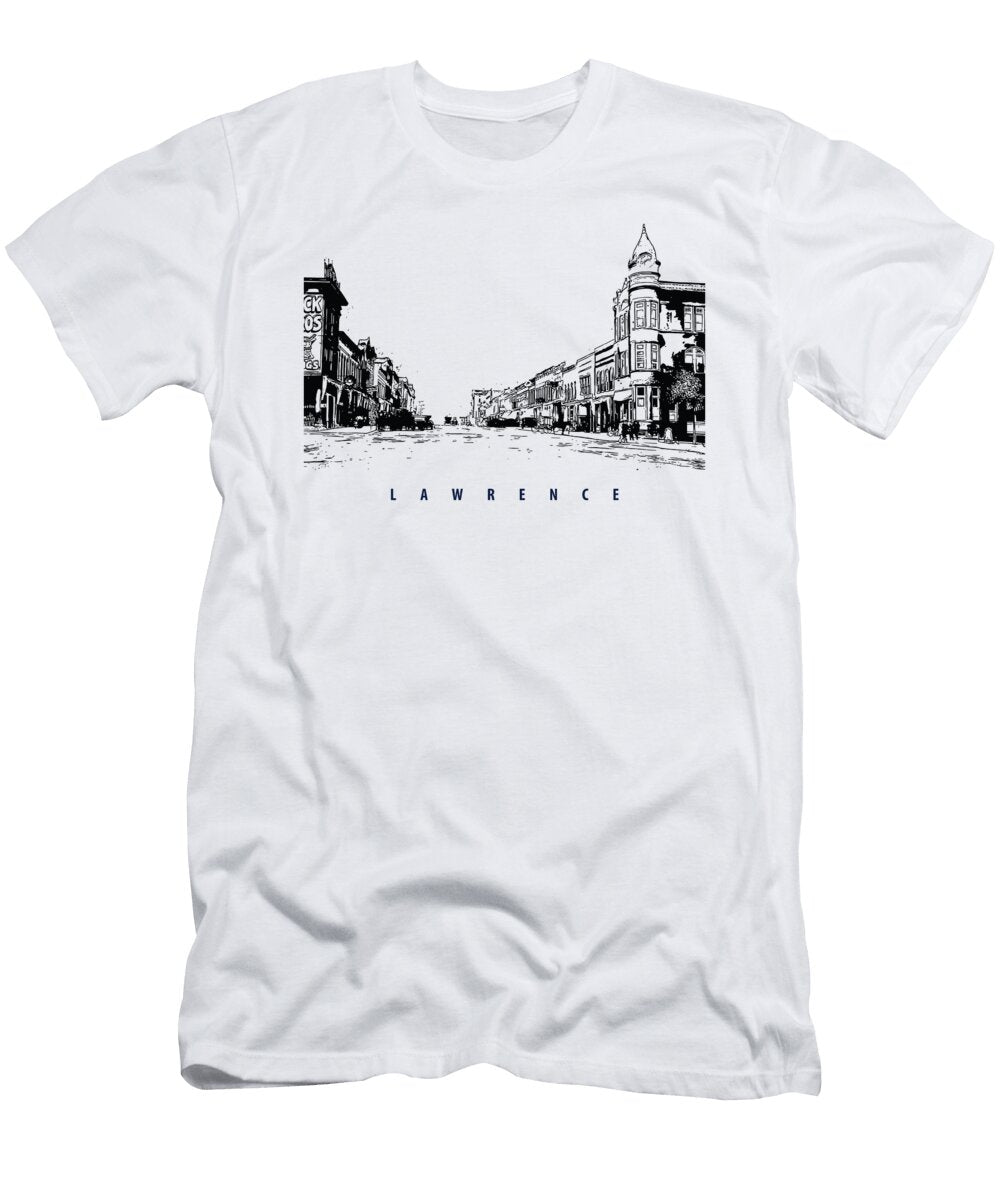Lawrence Downtown in Two Colors Long Shot T-Shirt
