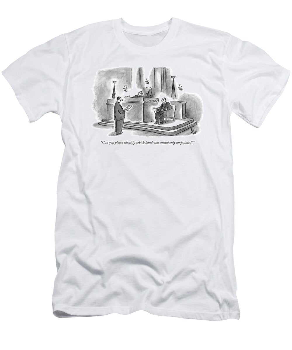 Lawyer Talking to Man with Hook Hand on Witness Frank Cotham T-Shirt