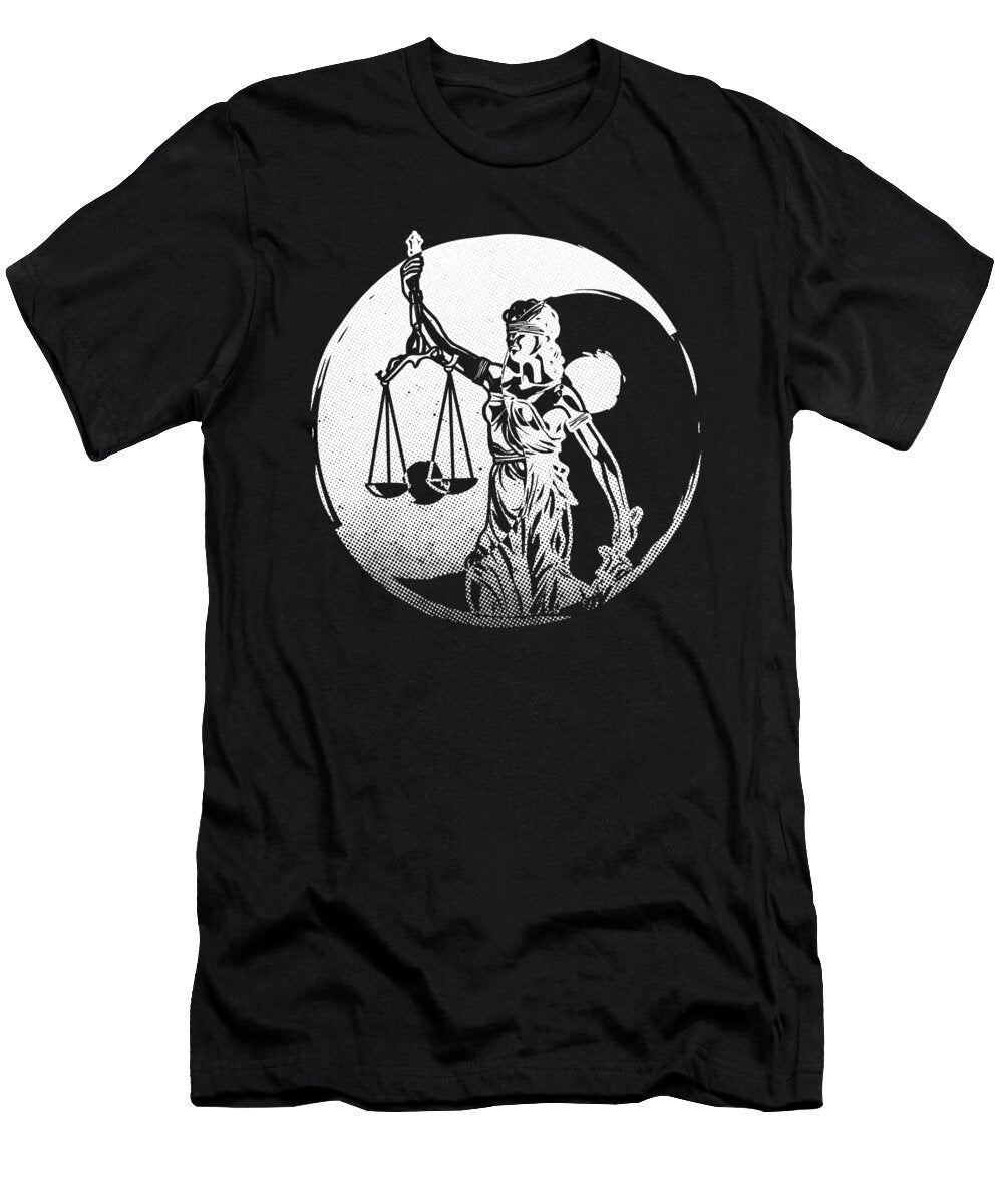 Lawyer Yin Yang Harmony Lady Justice Attorney Gift Thomas Larch T-Shirt