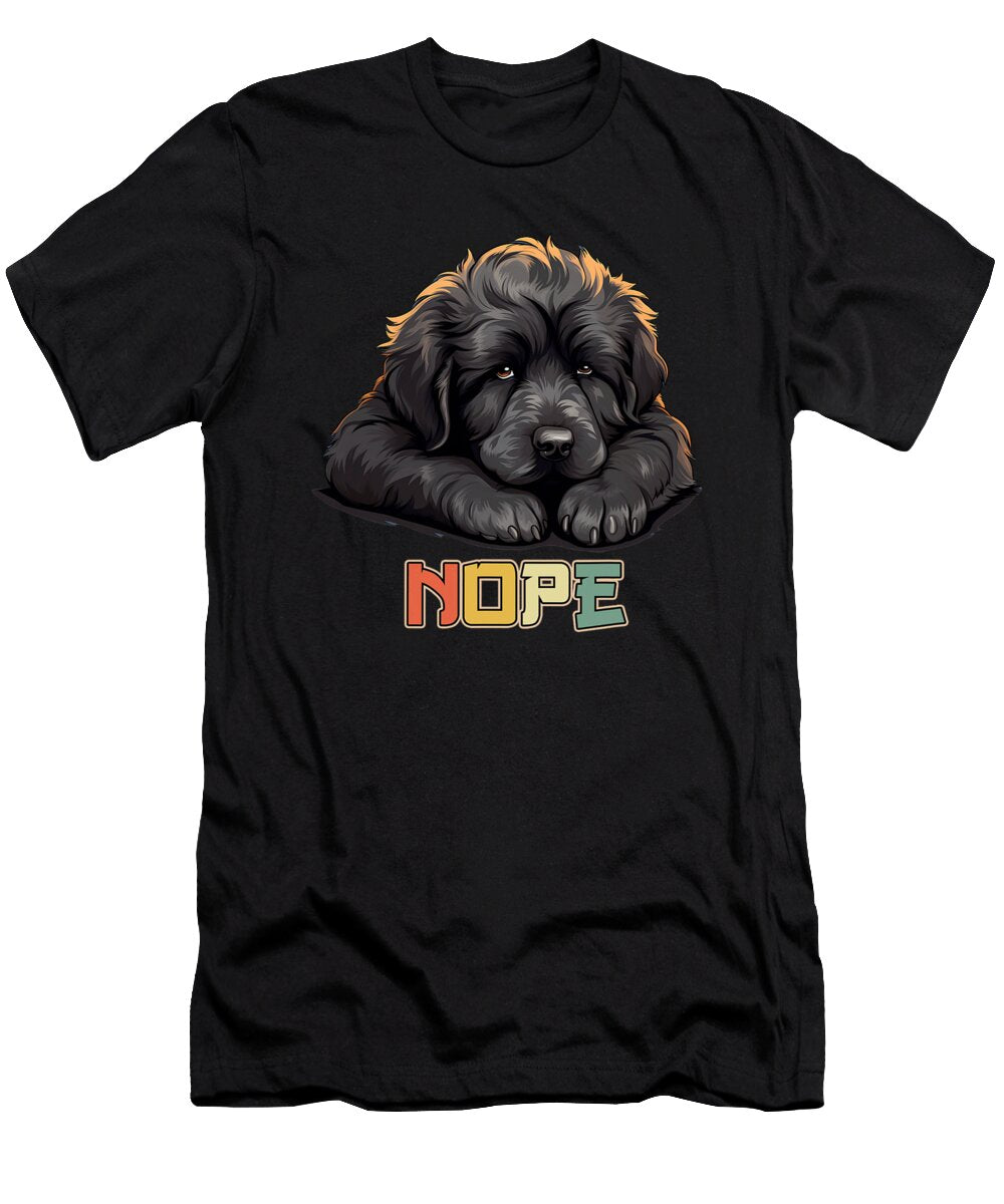 Lazy Newfoundland Dog Nope Natalie Lidford T-Shirt