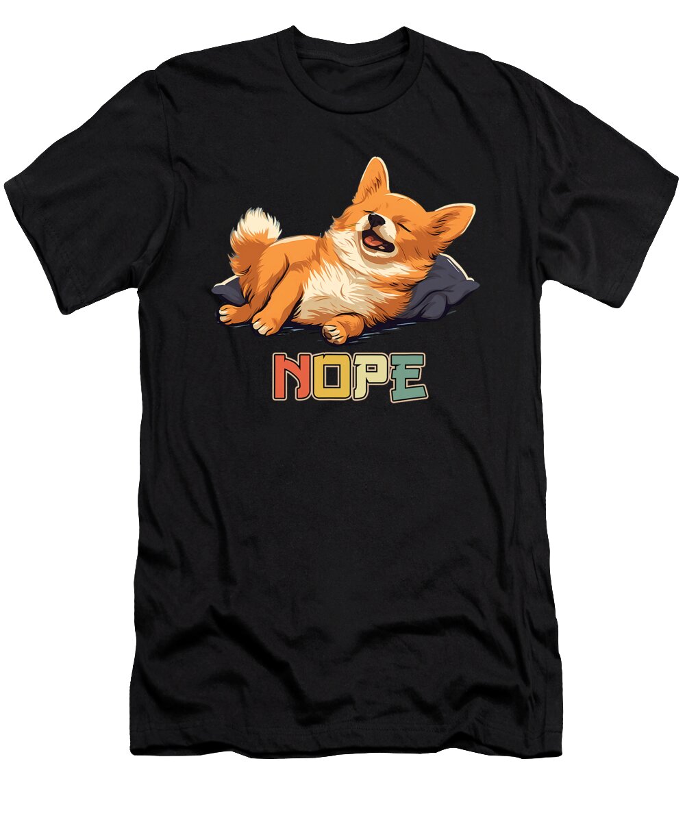 Lazy Pomchi Dog Nope Natalie Lidford T-Shirt