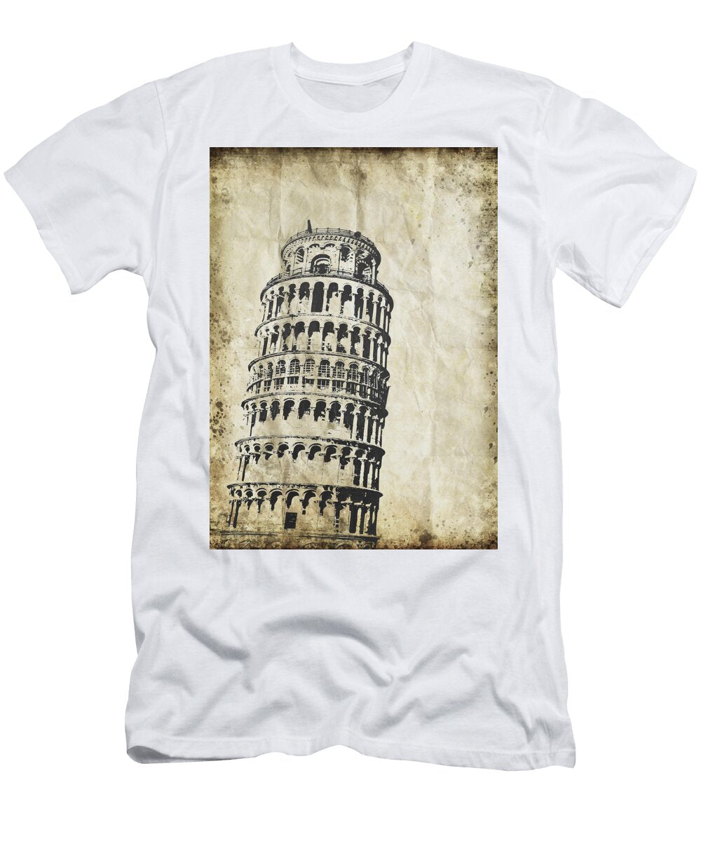 Leaning Tower of Pisa on Old Paper Seisiri Silapasuwanchai T-Shirt