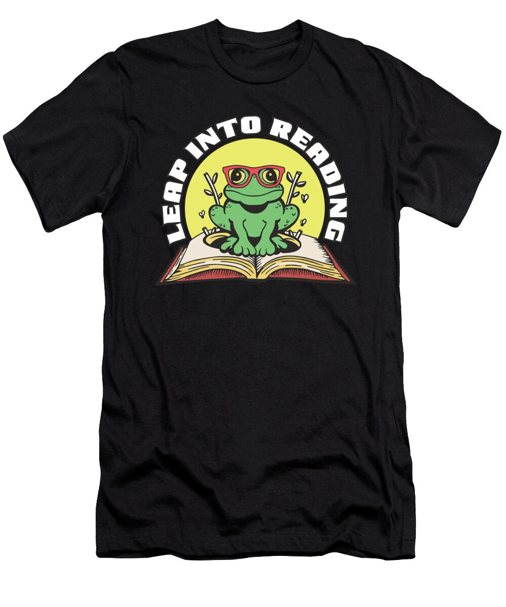 Leap Into Reading Cute Frog Bookworm Love to Read Maximus Designs T-Shirt
