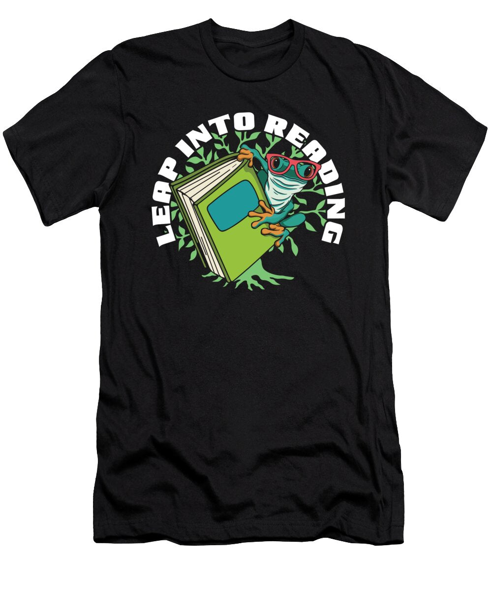 Leap Into Reading Frog Bookworm Love to Read Book Club Maximus Designs T-Shirt