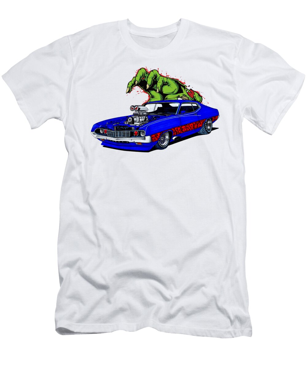 Legendary American Muscle Car Ford Torino Coupe V8 Supercharged Vladyslav Shapovalenko T-Shirt