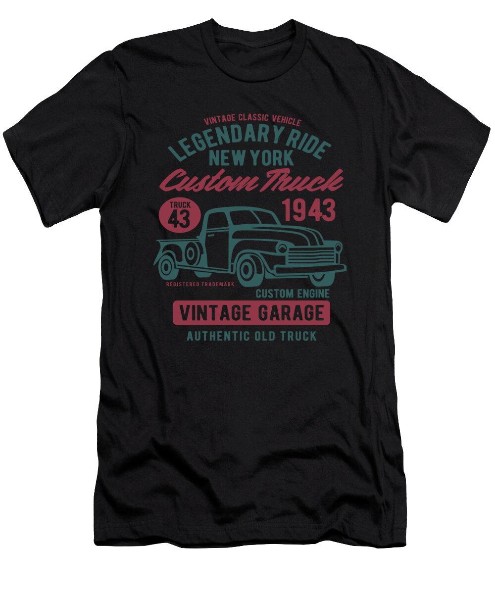 Legendary Ride Custom Truck Vintage Garage Farmer Florian Dold Art T-Shirt