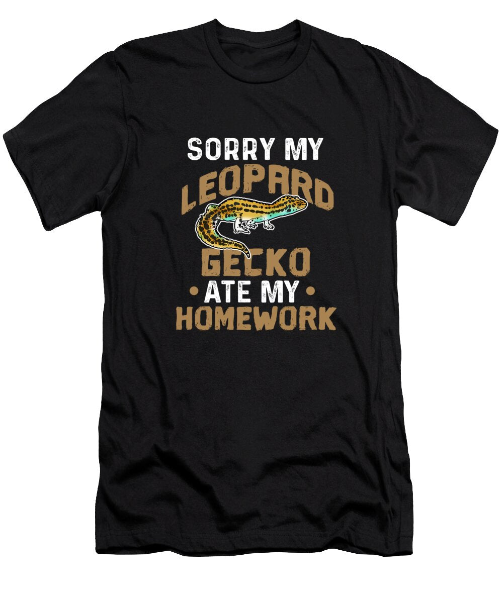 Leopard Gecko Homework Pet Lizard Reptile Gift Muc Designs T-Shirt